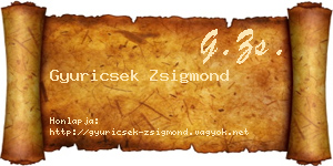 Gyuricsek Zsigmond névjegykártya